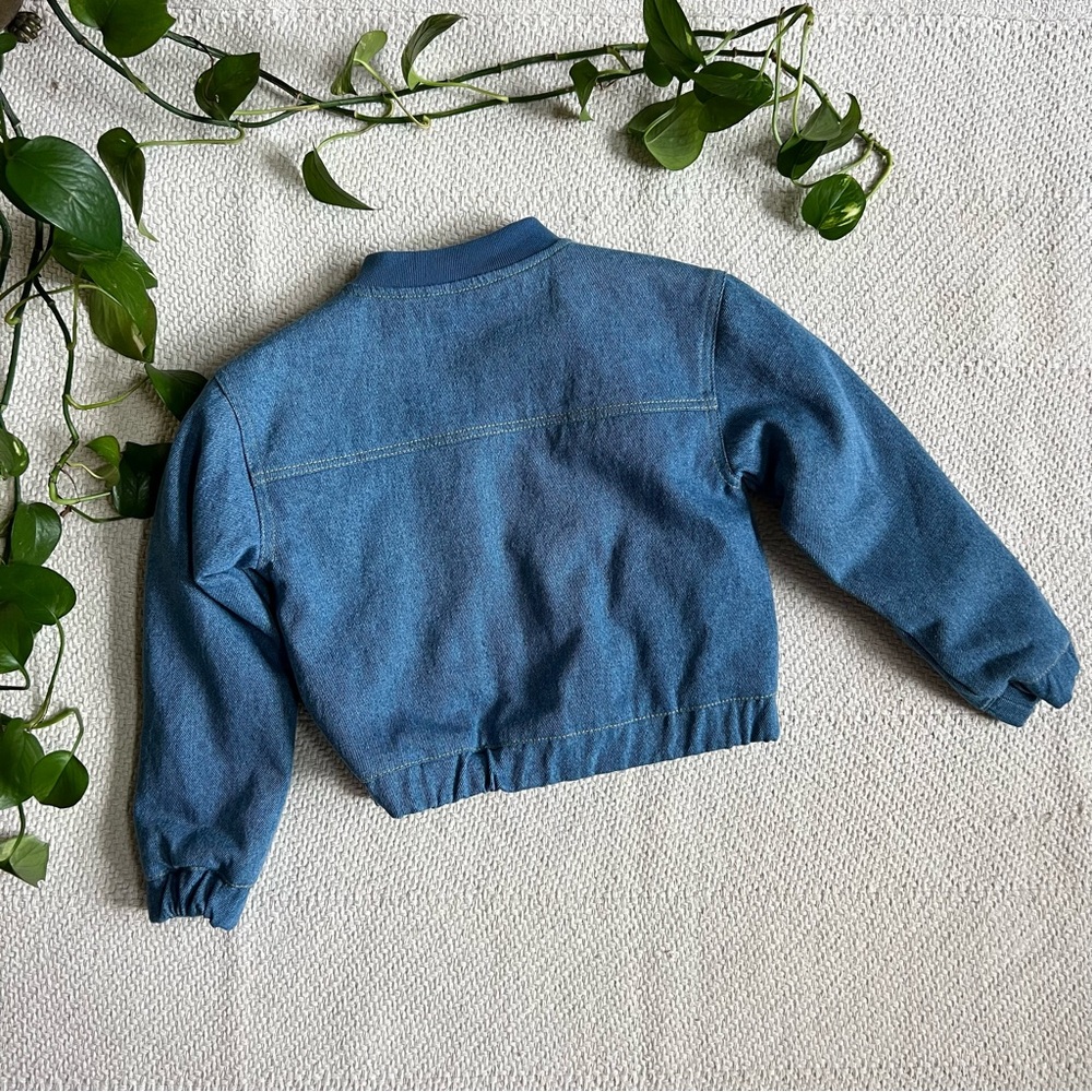 Max Studio Kids Denim Bomber Jacket size small 5/6 - Picture 5 of 5